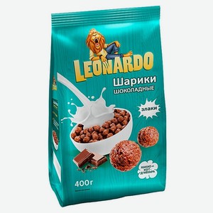 Сухие завтраки  Leonardo  шоколадные шарики 400гр.  КДВ Групп  ООО