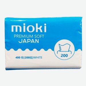 Салфетки бумажные Mioki двухслойные 200 шт. мягкая упаковка