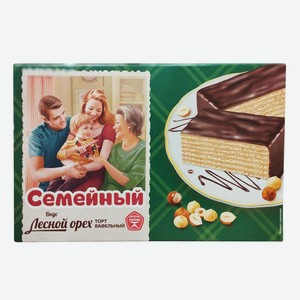 Торт вафельный КОЛОМЕНСКИЙ  Семейный  Лесной Орех 370 гр.,зао БКК  Коломенский 
