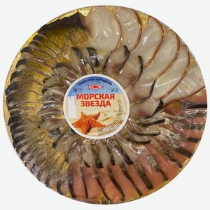 Ассорти рыбное х/к «Нарезка» 300 гр (горбуша, скумбрия,сельдь, кальмар филе кусочки)