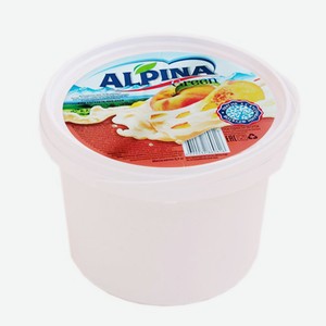 Крем с йогуртом Альпина со вкусом персика 15% 700г с ЗМЖ ЮгМолПродукт