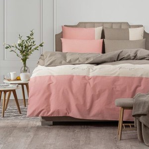 Комплект постельного белья Dome Хольбек розовый Семейный