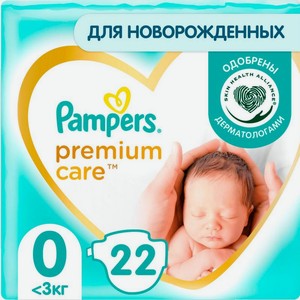 Подгузники Pampers Premium Care Newborn до 3кг 22шт