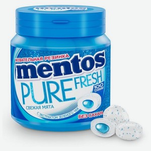 Жевательная резинка Mentos Pure Fresh вкус Свежая мята, 100 г