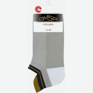 Носки мужские Omsa for Men короткие с запятником Active 114 цвет: серый меланж/горчичный, 39-41 р-р