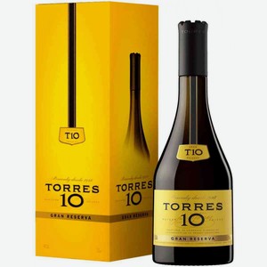 Бренди Torres Gran Reserva 10 лет в подарочной упаковке 38 % алк., Испания, 0,7 л