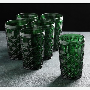Набор стаканов ДОЛЯНА  Варьете , 6 шт, зеленый (4192568)