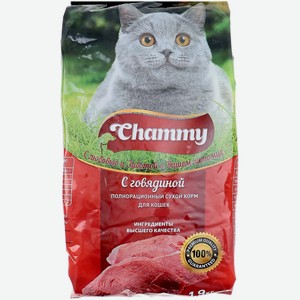 Корм для кошек сухой  Chammy  с говядиной 1,9 кг