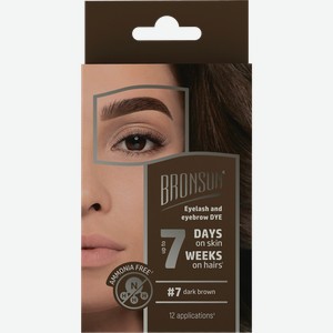 Набор Bronsun для домашнего окрашивания бровей темно-коричневый №7 33г