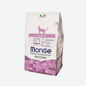 Сухой корм Monge Cat Sterilized с курицей для стерилизованных кошек и кастрированных котов 400 г