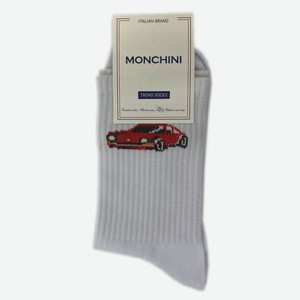 Носки мужские Monchini арт М308 - Белый, Машина, 39-41