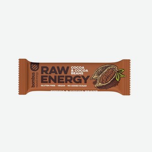 Фруктовый батончик Какао и какао-бобы Bombus RAW ENERGY, 0,05 кг
