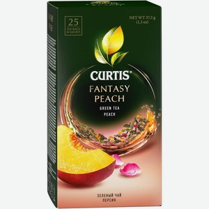 Чай <Curtis> Fantasy Peach зелен с аром персика/лемонграсса 25пак*1.5гр 37.5г Россия