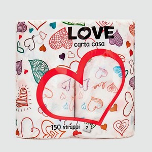 Полотенца бумажные кухонные с рисунком  Love  2 слоя