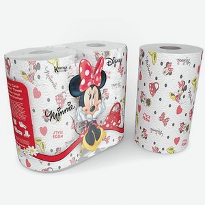 Полотенца кухонные бумажные с рисунком  Minnie  3 слоя