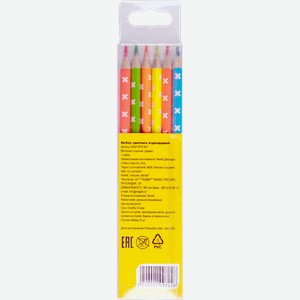 Набор карандашей Neon цветных деревянный корпус 6 цветов