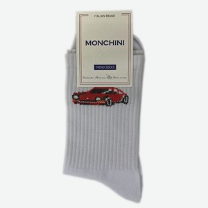 Носки мужские Monchini арт М308 - Белый, Машина, 44-45