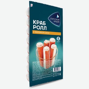 Крабовые палочки краб-ролл с мягким сыром Русское море 180г