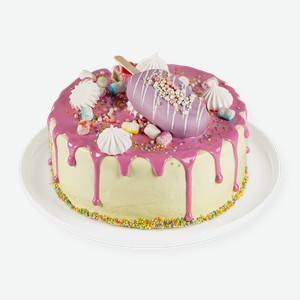 Торт бисквитный Детский розовый с творожным кремом СП ТАБРИС кор