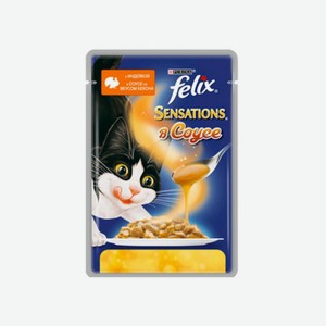 Корм д/взр. кошек Felix Sensations Индейка в соусе со вкусом бекона 85г