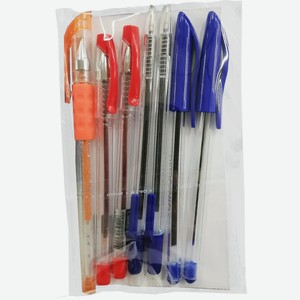 Набор из 7 ручек: 4 шариковые ручки, синие LANTU 0.7мм 3 гелевые ручки 0.7мм , в упаковке ПЭТ, р