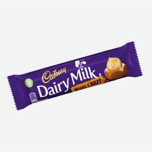 Шоколад Cadbury Diary milk Whole nut молочный с фундуком 45 г