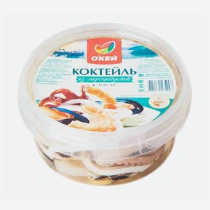 Коктейль из морепродуктов О кей в масле, 180 г