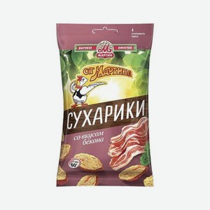 Сухарики от Мартина с беконом 60 г в магазине Пивной причал - цена, где ...