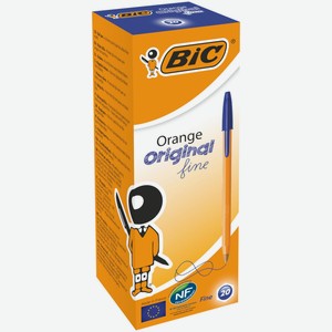 Ручки шариковые BIC Orange Fine синие, 20шт Франция