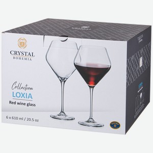 Набор бокалов для вина Crystal Bohemia Loxia, 610мл х 6шт Чехия