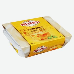 Сыр плавленый President маасдам 45%, 200 г, контейнер