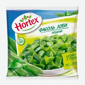 Овощи замороженные Хортекс фасоль лоби резаная Хортекс м/у, 400 г