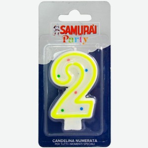 Свеча для торта Самурай цифра 2 Сисма к/у, 1 шт