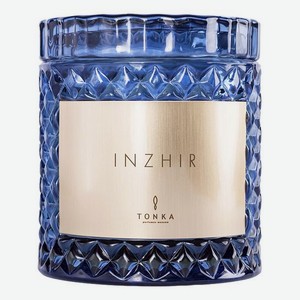 Ароматическая свеча Inzhir: свеча 220г (синий подсвечник) тубус