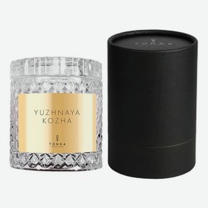 Ароматическая свеча Yuzhnaya Kozha: свеча 220г (прозрачный подсвечник) тубус