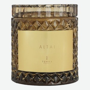 Ароматическая свеча Altai: свеча 220г (коричневый подсвечник) тубус