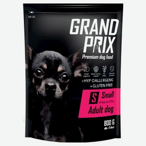 Сухой корм для взрослых собак мелких и миниатюрных пород GRAND PRIX Small Adult 0.8кг