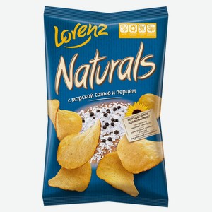 Чипсы картофельные Lorenz Naturals с морской солью и перцем, 100г