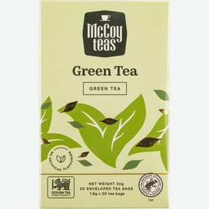 Чай зеленый в пакетиках Маккой Маккой Цейлон кор, 20*1,8 г