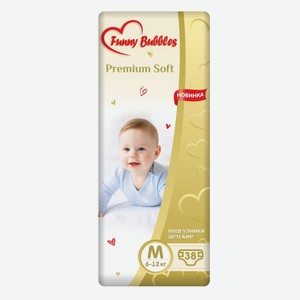 Подгузники FUNNY BUBBLES Premium Soft M (6-12кг) 38шт