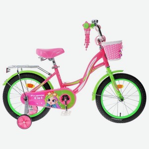Велосипед GRAFFITI Premium Girl 16 , цвет розовый/зеленый