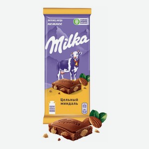 Шоколад Milka молочный с цельным миндалем 85 г
