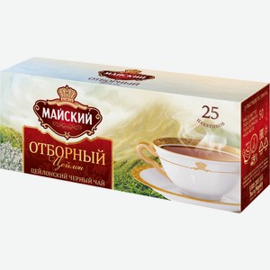 Чай Майский Отборный чёрный цейлонский в пакетиках, 25х2г