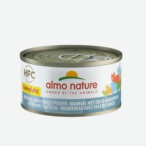Almo Nature консервы полнорационные для кошек, со скумбрией и бататом (70 г)