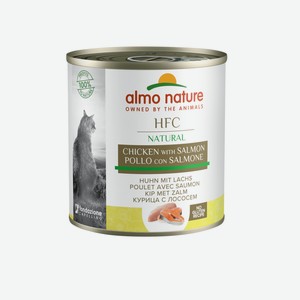 Almo Nature консервы для кошек, с лососем и курицей (280 г)
