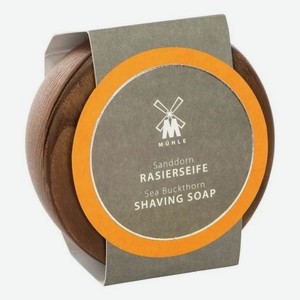 Твердое мыло для бритья в деревянной чаше Skin Care Sea Buckthorn Shaving Soap 65г (облепиха)