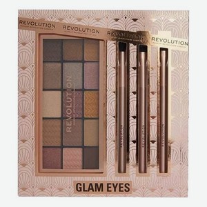 Набор Glam Eyes Set (палетка теней для век Reloaded + 3 кисти для теней)