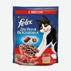 Корм для кошек  Феликс Двойной вкус , мясо, 600 г