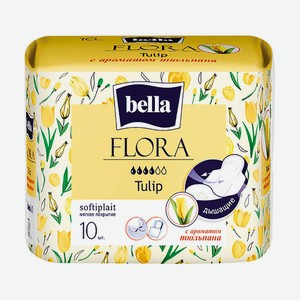 Прокладки женские гигиенические впитывающие Белла Флора аромат Тюльпана, 10шт