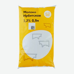 Молоко Ирбитское питьевое пастеризованное, 3.2%, 0,9л